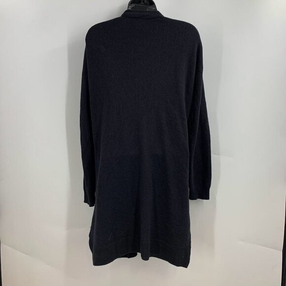 Halogen Women's Rib Knit Wool & Cashmere Long Open Front Cardigan Sweater SZ M - Picture 2 of 11